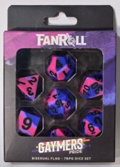 FanRoll Dice: 7 Set Polyhedral Gaymers Pride Bisexual Flag 7502