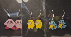 Earrings Enamel Metal (assorted charcters - Pokemon, etc.) MM905