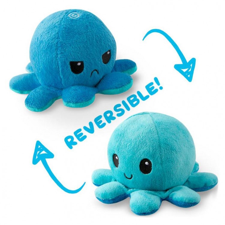 Reversible Plush: Octopus Light Blue & Dark Blue