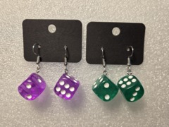D6 Hook Earrings (assorted colors) MM753