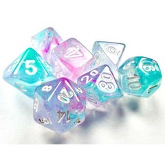 Chessex Dice: 7 Set Polyhedral Mini Nebula Wisteria White CHX20545