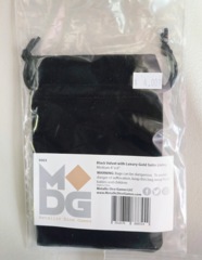 MDG: Dice Bag Small 4x6 Black Velvet Satin Gold LIC9003