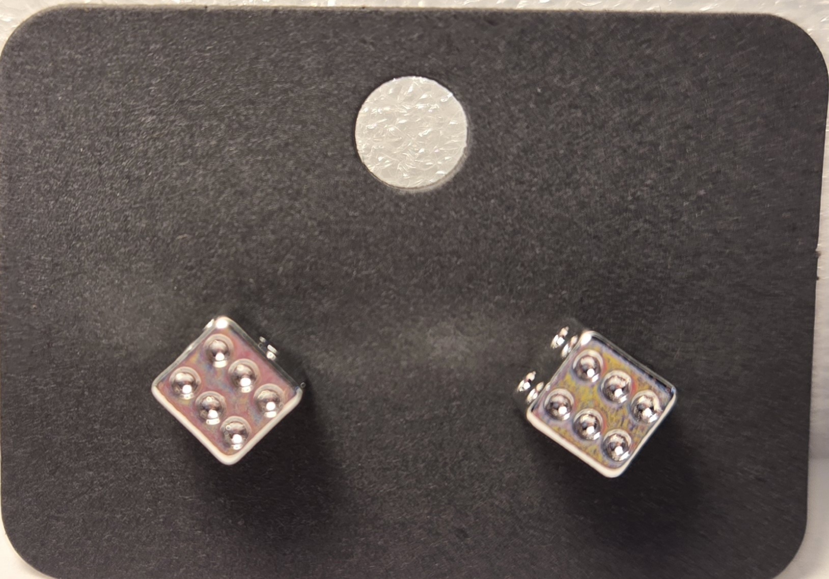 D6 Metal Stud Earrings MM766