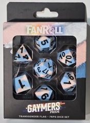 FanRoll Dice: 7 Set Polyhedral Gaymers Pride Transgender Flag 7509