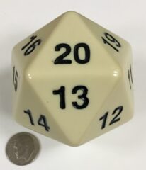 Koplow Games: 55mm D20 Countdown Opaque Ivory KPL14799