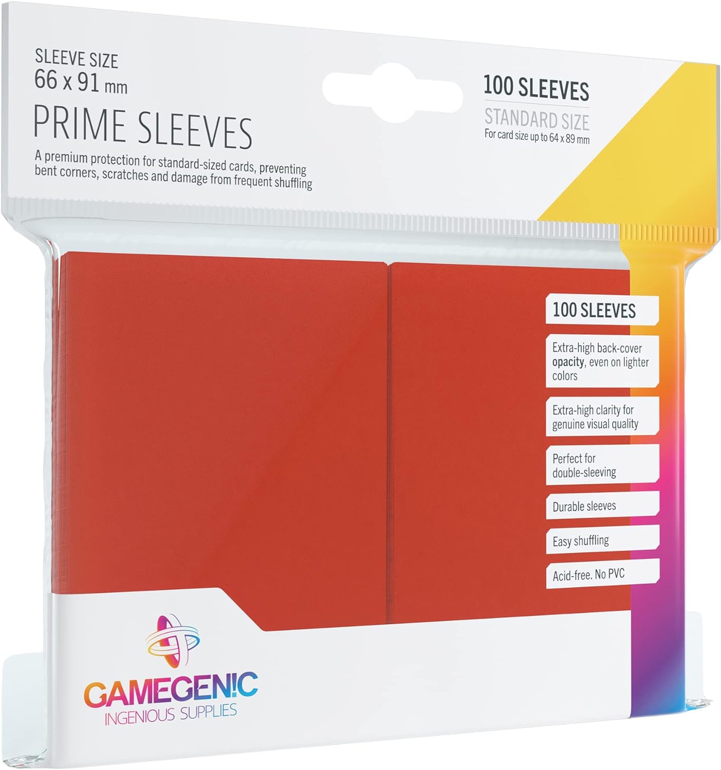 GameGenic Sleeves: Matte Prime Red GGS10027ML