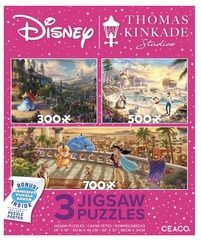 Thomas Kinkade Studios: Disney 3 Jigsaw Puzzles - 700pc 500pc 300pc puzzle