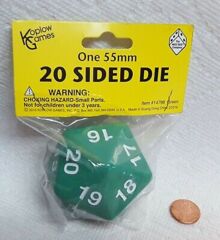 Koplow Games: 55mm D20 Countdown Opaque Green KPL14798