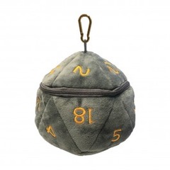 Ultra Pro Dice: D20 Plush Dice Bag Dungeons & Dragons Gray Gold 19411 (OOP)