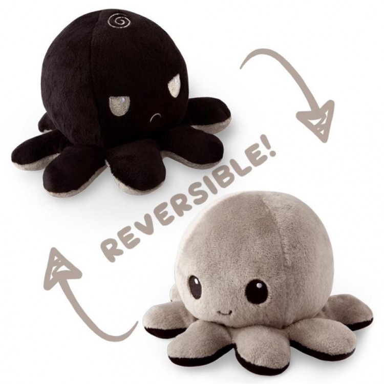 Reversible Plush: Octopus Black & Grey