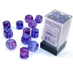 Chessex Dice: 16mm D6 12ct Luminary (black light reactive) Nebula Nocturnal Blue CHX27757