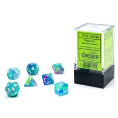 Chessex Dice: 7 Set Polyhedral Mini Vortex Festive Waterlily White CHX20546