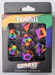 FanRoll Dice: 7 Set Polyhedral Gaymers Pride Rainbow Flag 7508