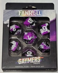 FanRoll Dice: 7 Set Polyhedral Gaymers Pride Asexual Flag 7501