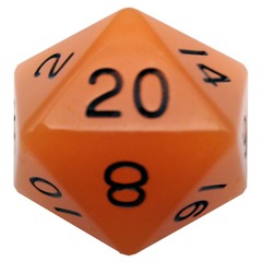 MDG Dice: 35mm D20 Mega Glow In The Dark Orange Black 30420