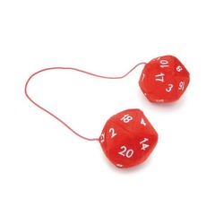 Toy Vault: D20 Fuzzy Dice Danglers Red TV_06310