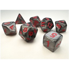 Chessex Dice: 7 Set Polyhedral Mini Velvet Black Red CHX20478