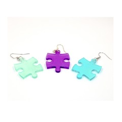 Chessex Dice: Puzzle Piece Hook Earrings Borealis (Assorted Dice Colors) CHX54003