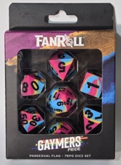 FanRoll Dice: 7 Set Polyhedral Gaymers Pride Pansexual Flag 7507