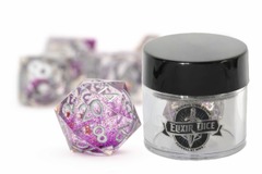 FanRoll Dice: D20 Elixir Dice Liquid Core Sorcerous Swirl (Clear/Purple) 96420