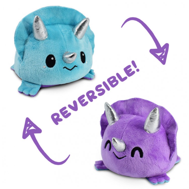 Reversible Plush: Triceratops Purple & Blue