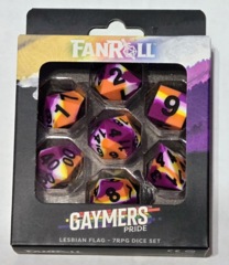 FanRoll Dice: 7 Set Polyhedral Gaymers Pride Lesbian Flag 7505