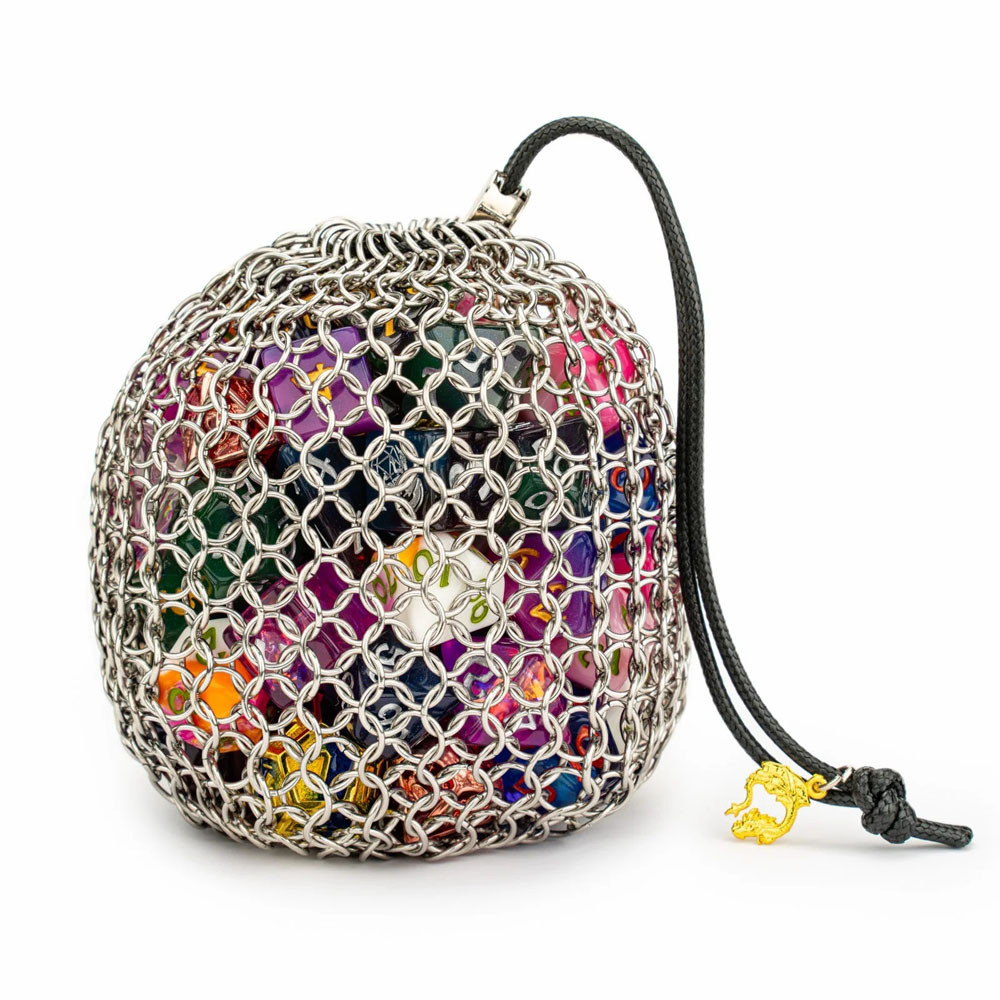 Hymgho Dice: Chainmail Bag Silver HY00297