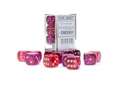 Chessex 16mm d6 Set: Gemini Translucent - Red-Violet w/Gold - CHX26667