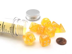 Chessex CHX30053 - 7-Die Set Borealis Luminary: Canary/White