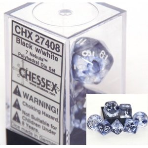 Black w/White Nebula 7 die set Chx 27408