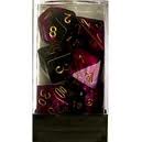 Black-Purple w/ gold Gemini 7-Dice Set [CHX26440]