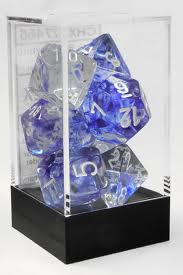 Dark blue/white 7 die set nebula CHX 27466
