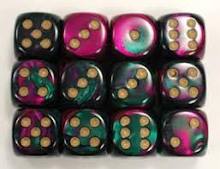 Green-Purple w/gold 12 gemini 16mm CHX 26634