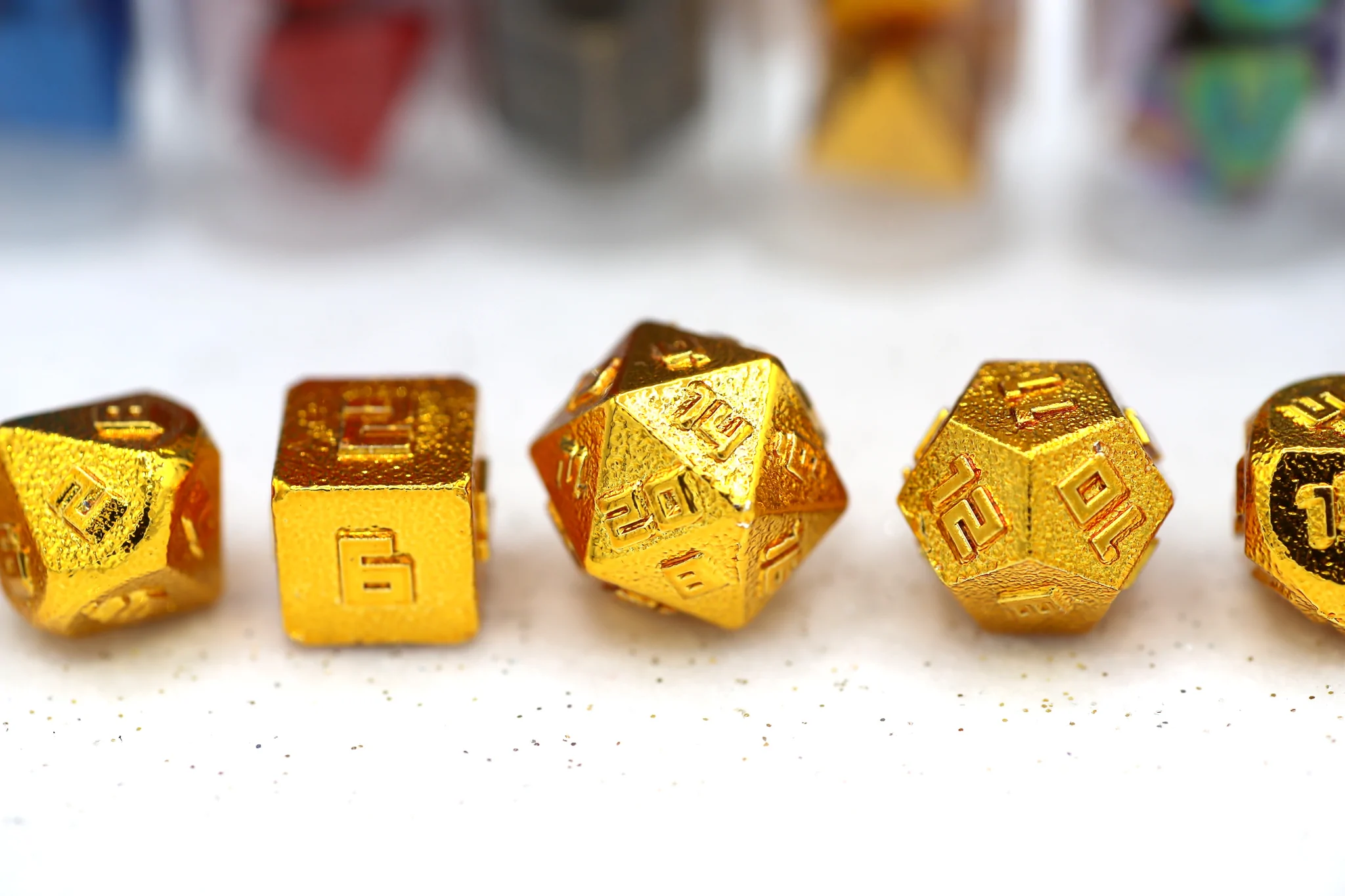 10mm Mini Metal RPG Dice Set Gold