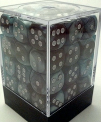 36 Gemini Black-Shell w/ White 12mm D6 Set [CHX 26846]