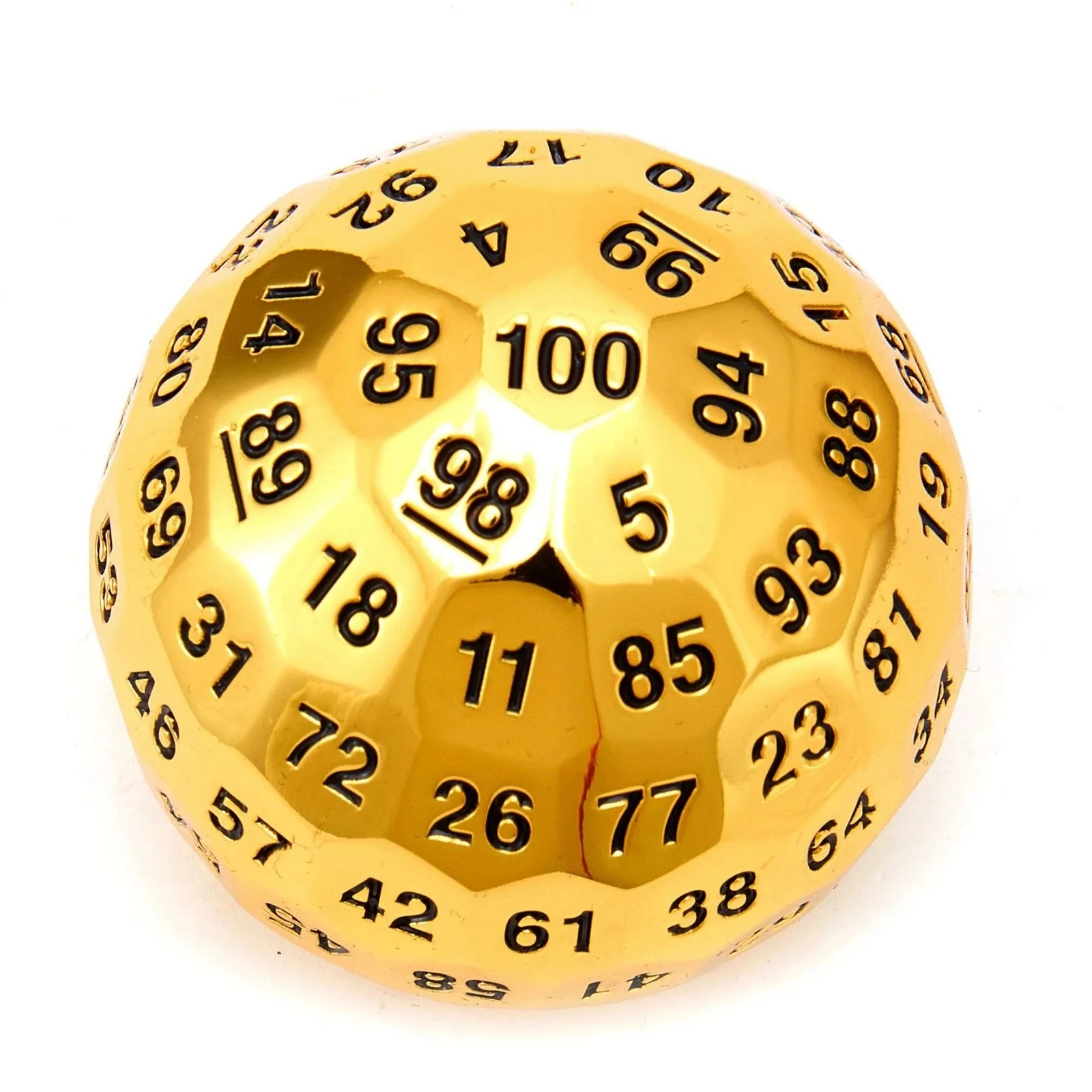 Titans Fist Shiny Gold Metal D100 Dice