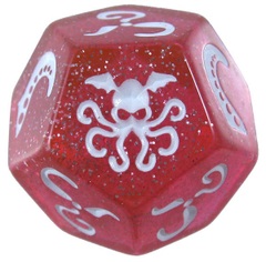 Cthulhu Dice - Sparkly Pink w/ White