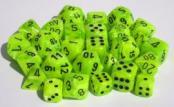 36 Bright Green w/black 12mm d6 set chx 27830