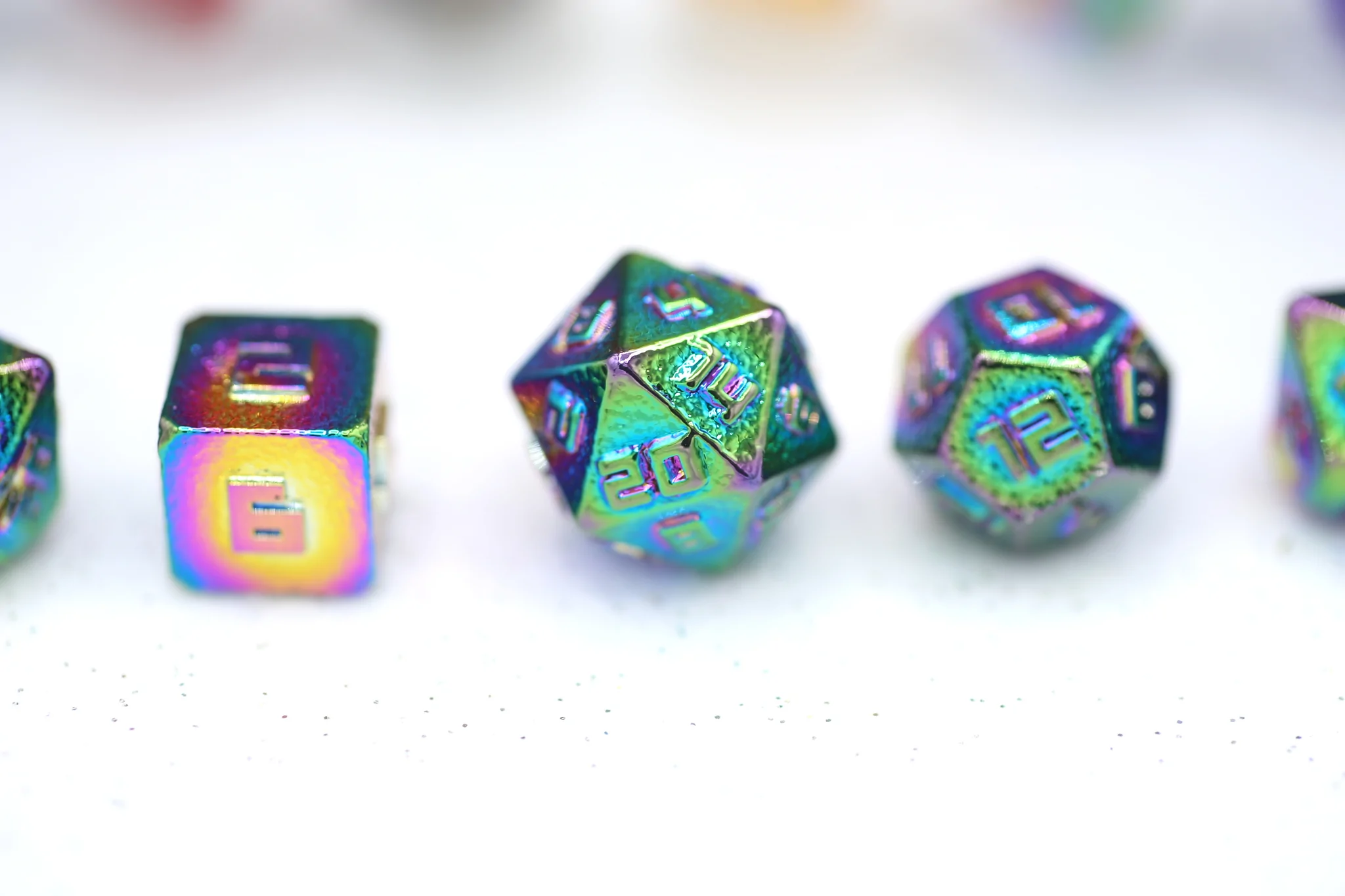 10mm Mini Metal RPG Dice Set Rainbow