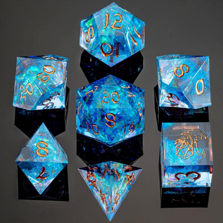 Captured Magic Sharp Resin Dice Set Blue