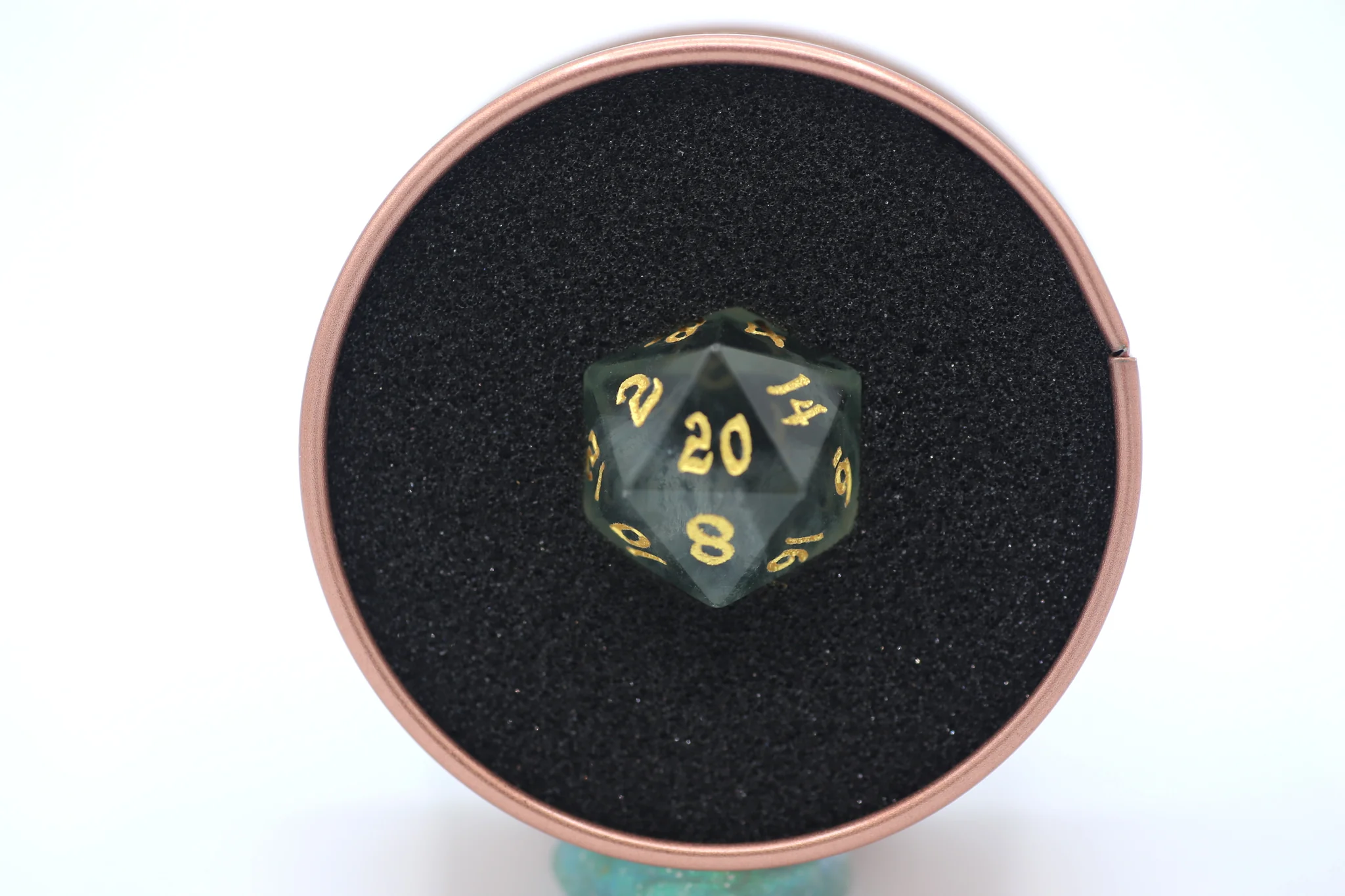Single Rainbow Fluorite Stone D20