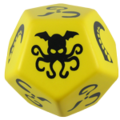 Giant Cthulhu Dice - Yellow w/ Black Ink