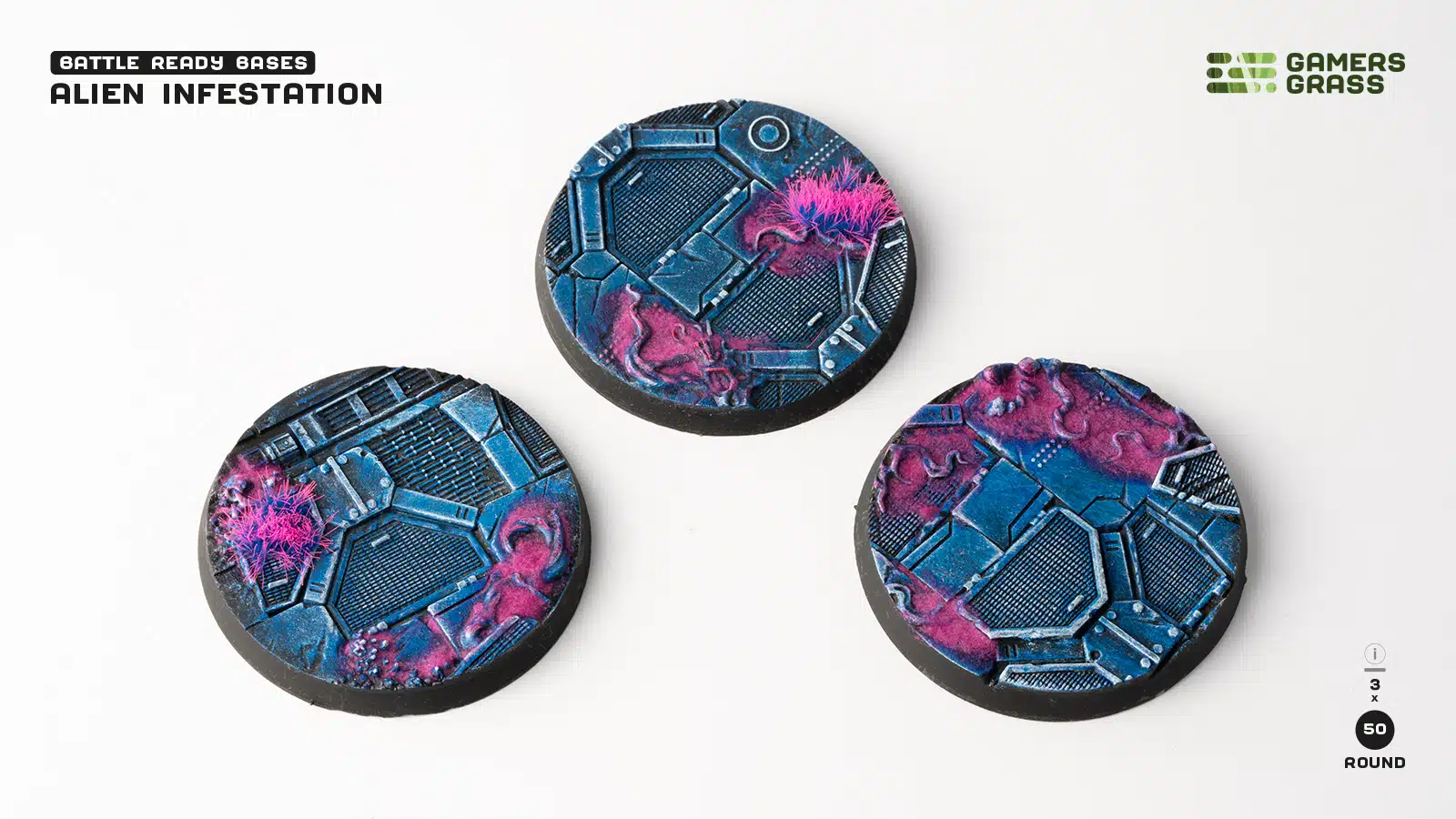 Alien Infestation Bases, Round 50mm (x3)