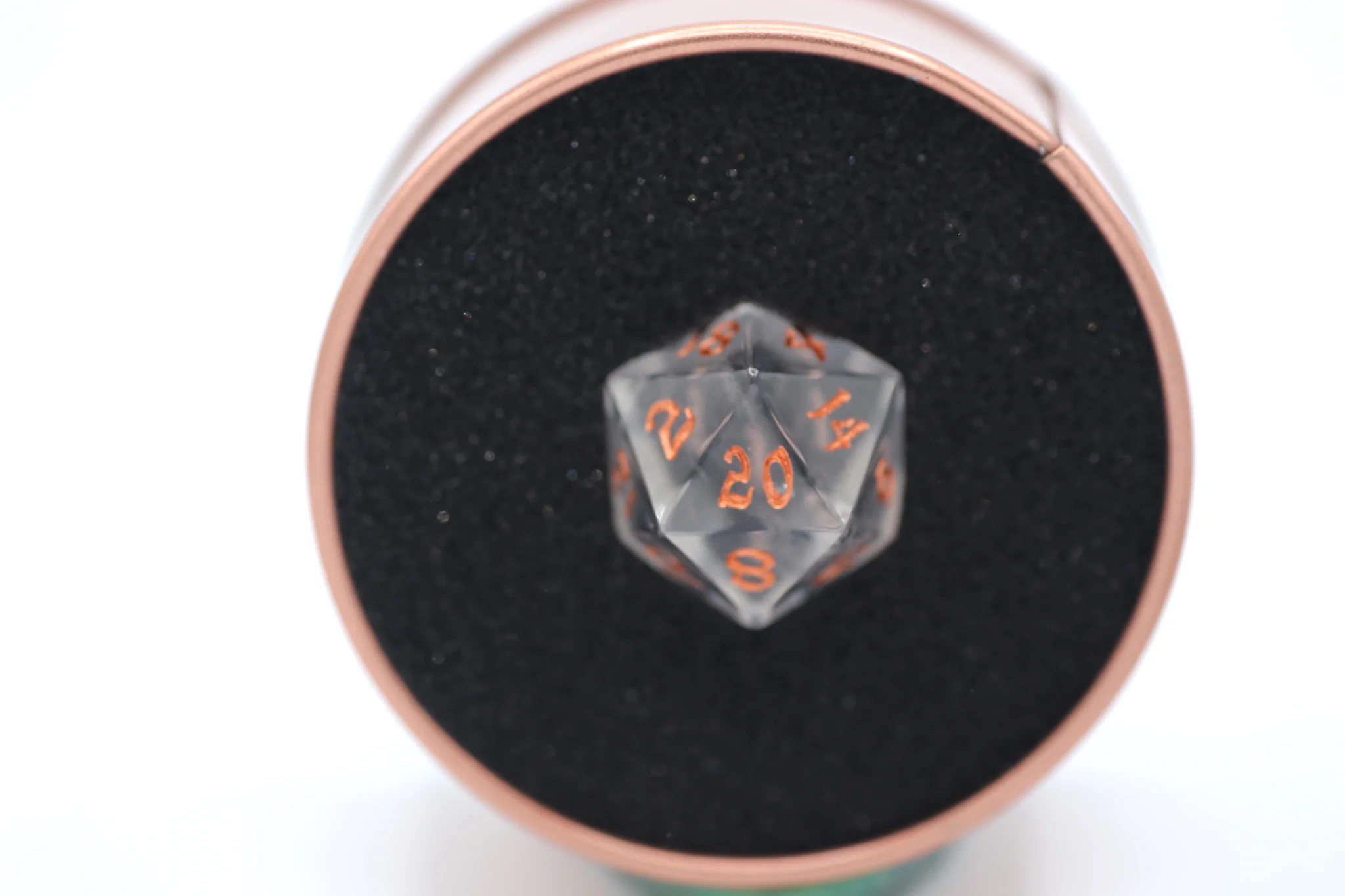 Single Gemstone White Crystal d20 Dice