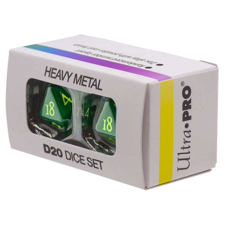 ULTRA PRO: VIVID HEAVY METAL 2D20 DICE: GREEN