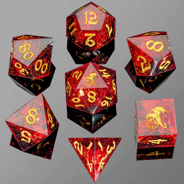 Captured Magic Sharp Resin Dice Set Red