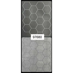 MEGAMAT REVERSIBLE (1-INCH): BLACK-GREY HEXES (34.5 INCHES X 48 INCHES)