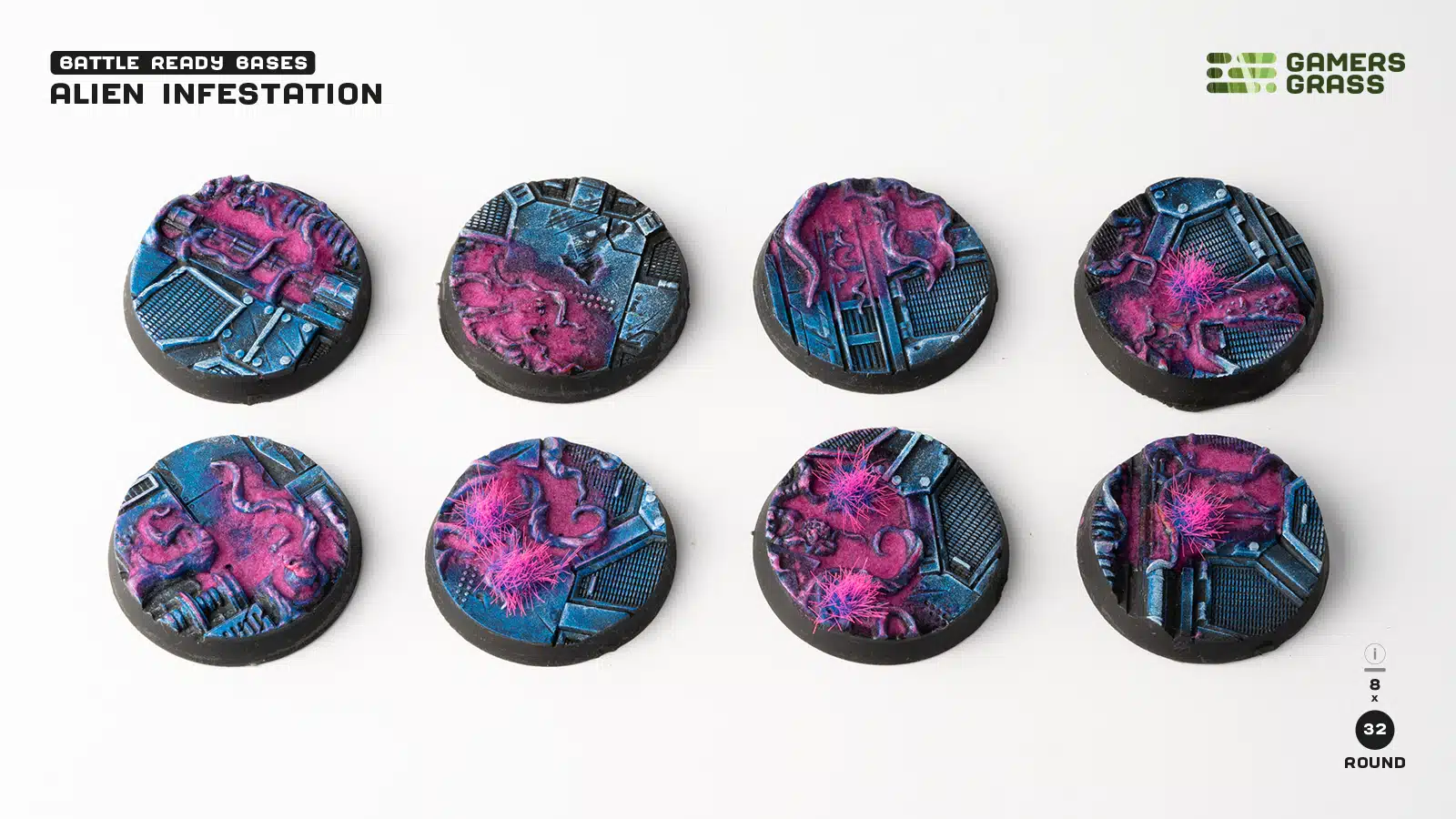 Alien Infestation Bases, Round 32mm (x8)