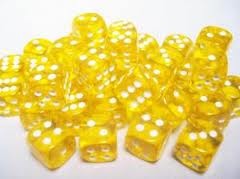 36 Yellow w/white 12mm d6 Chx 23802