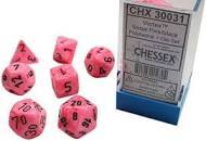 Chessex Vortex Snow Pink Black Polyhedral CHX30031